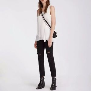 NWOT All Saints asymmetrical tank top L